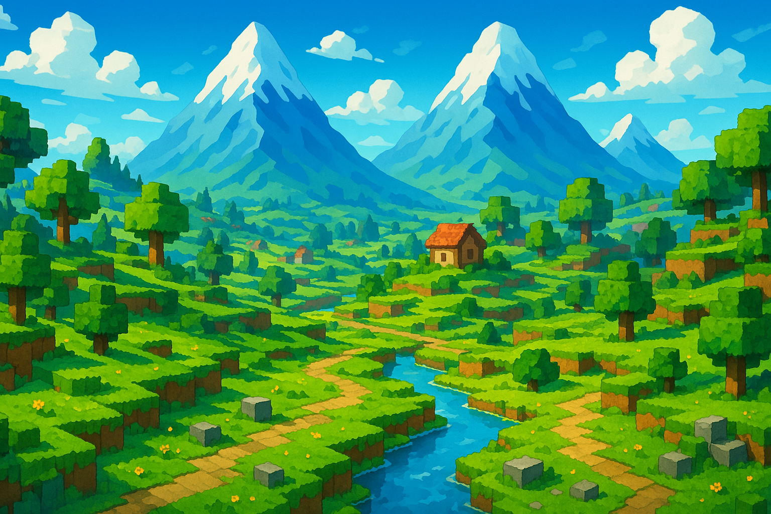 Minecraft landscape scenery